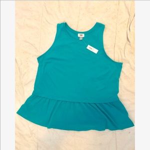 Blue Peplum Tank NWT